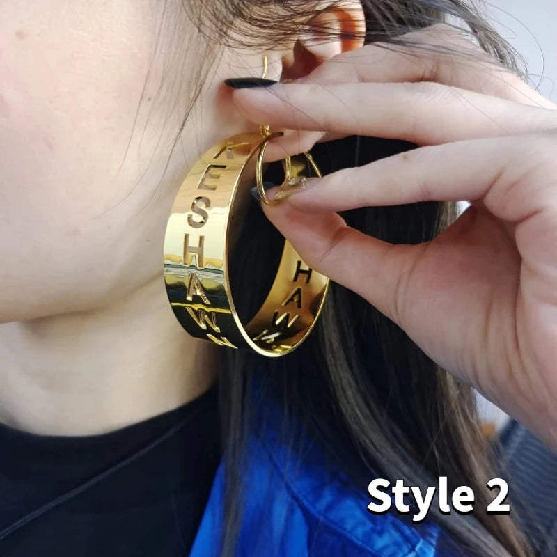 Personalized Name Metal Earrings Speciality Welding Variety