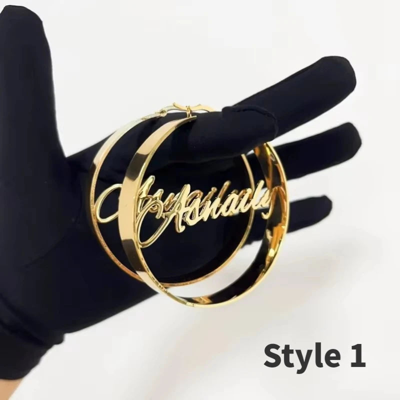 Personalized Name Metal Earrings Speciality Welding Variety