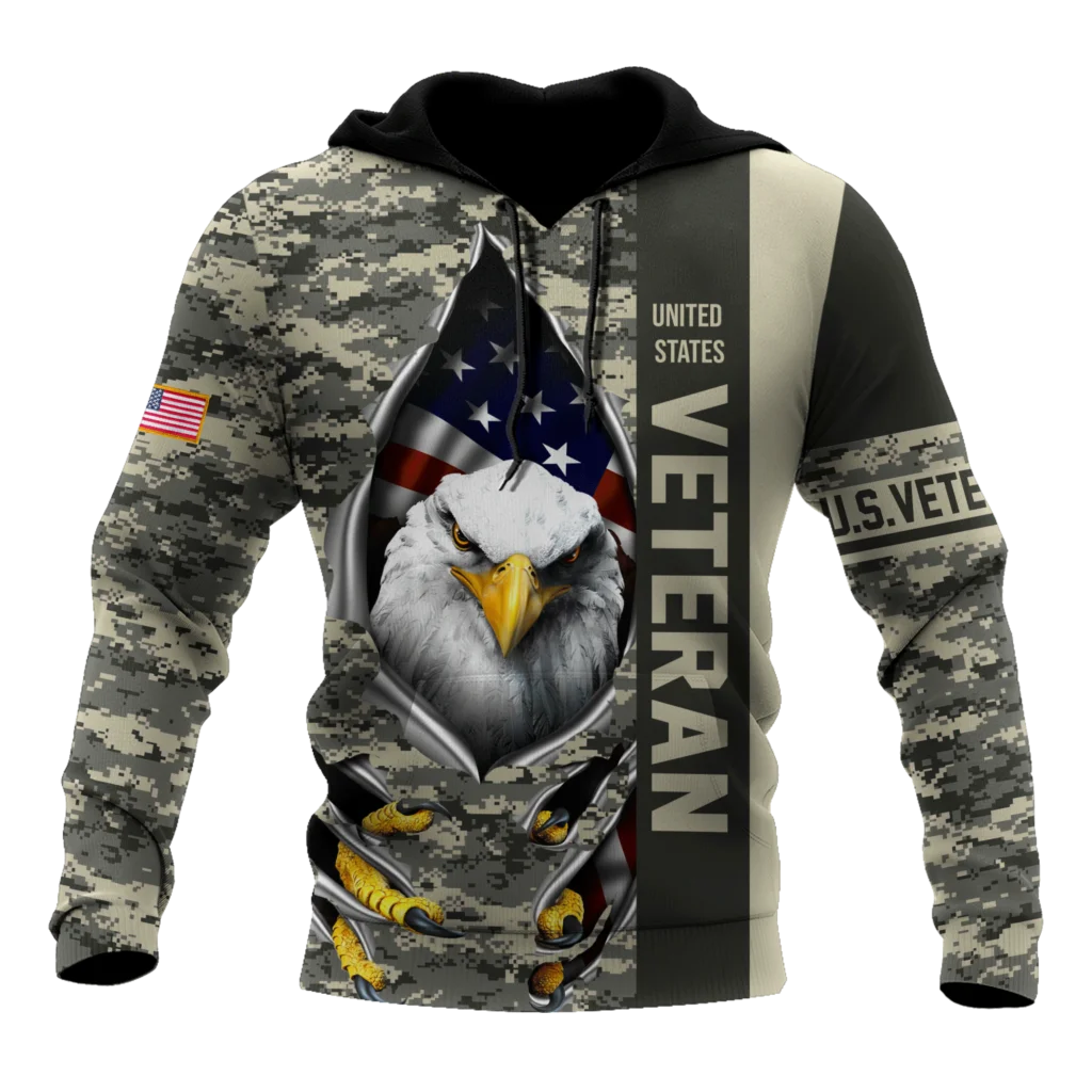 Veteran Military Pullover 3DPrint Hoodies Patriot