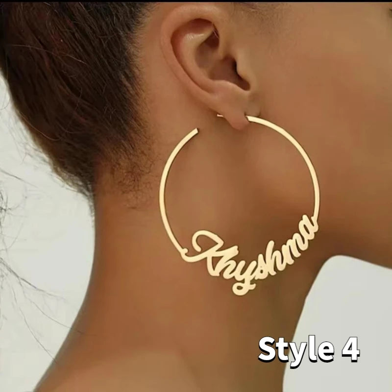 Personalized Name Metal Earrings Speciality Welding Variety