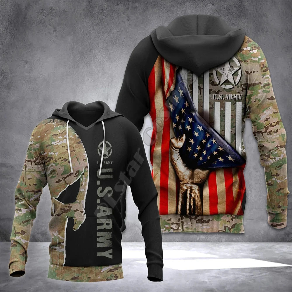 Veteran Military Pullover 3DPrint Hoodies Patriot