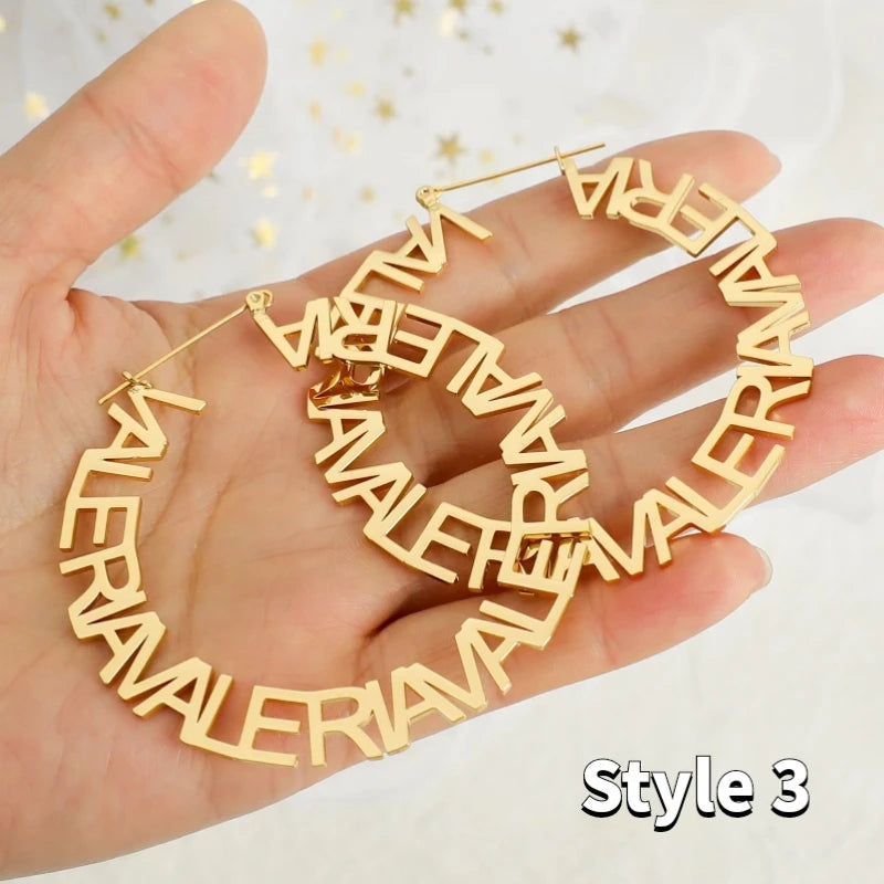 Personalized Name Metal Earrings Speciality Welding Variety