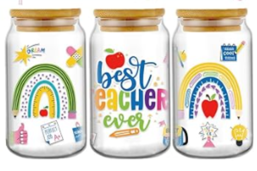 Best Teacher Ever glass tumbler