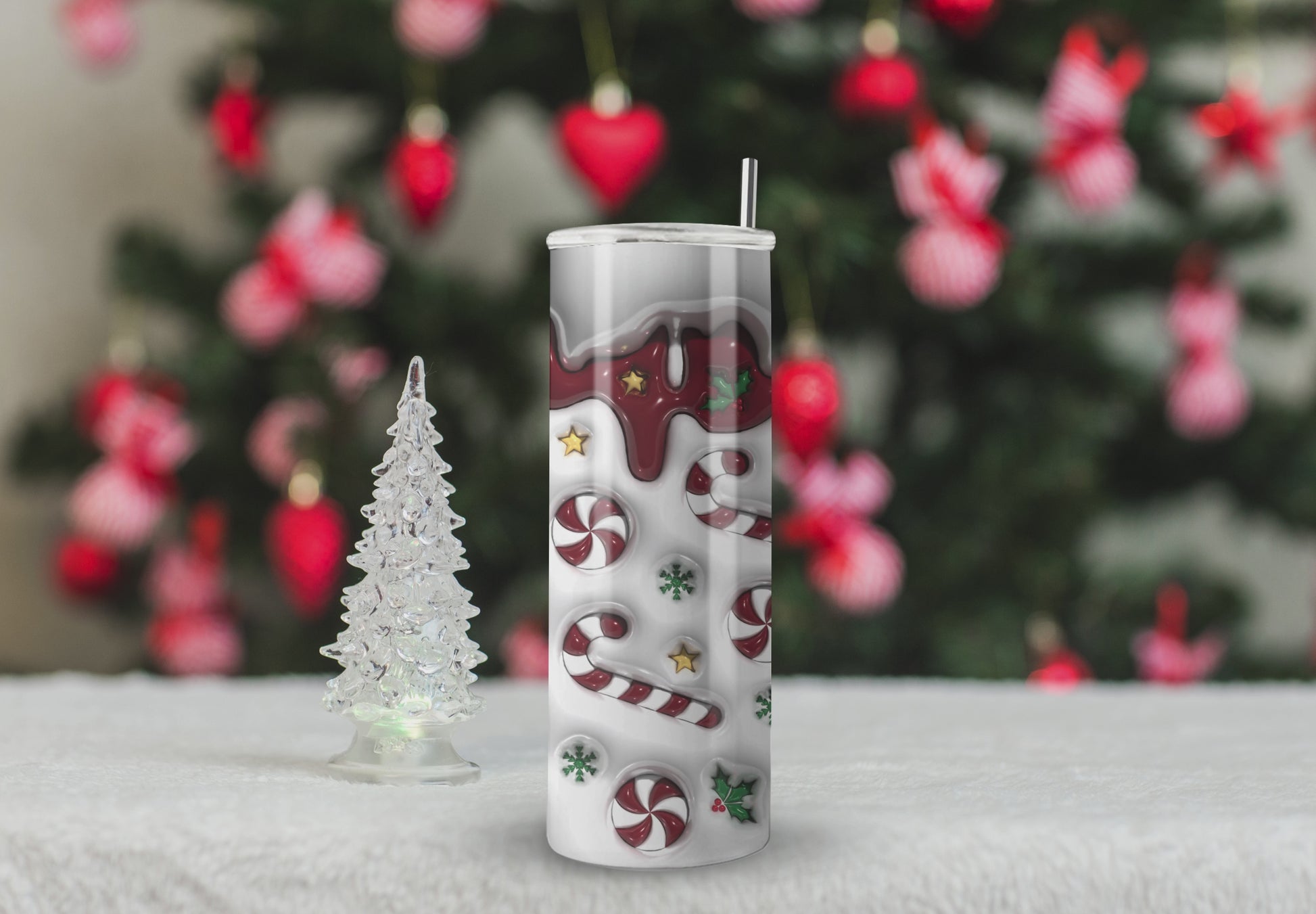 video of 3d candycane tumbler