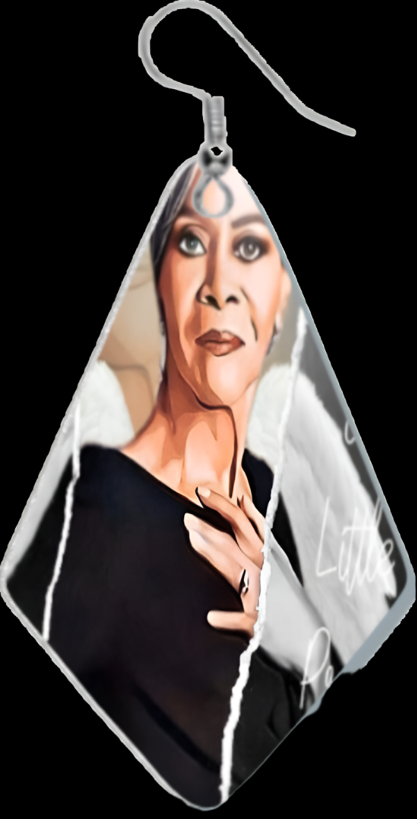 Diamond Shaped earring with a photo of Cicely Tyson