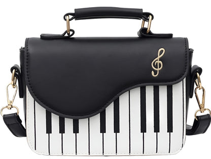 Piano shaped cross body bag purse