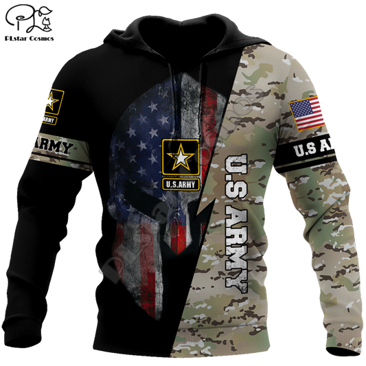 Hoodies 3d Print USA Veteran Military Army Sweatshirts Men Women Hooded Oversized Camouflage Eagles Fashion Kids Sweatshirts