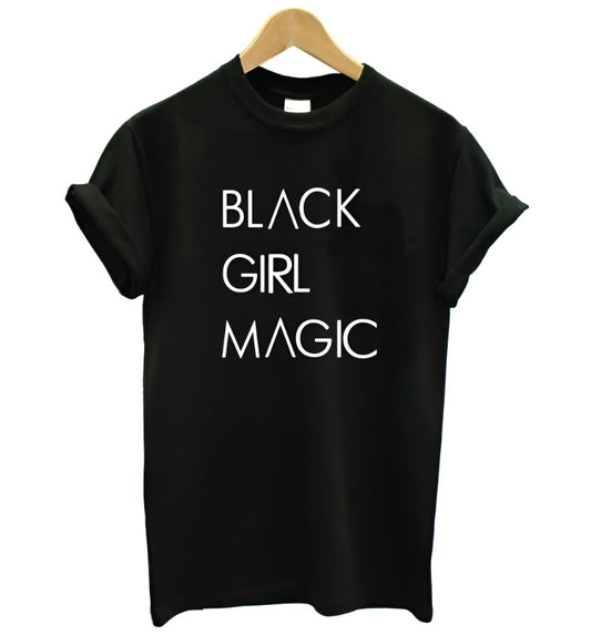 BLACK GIRL MAGIC Letters Print Women tshirt