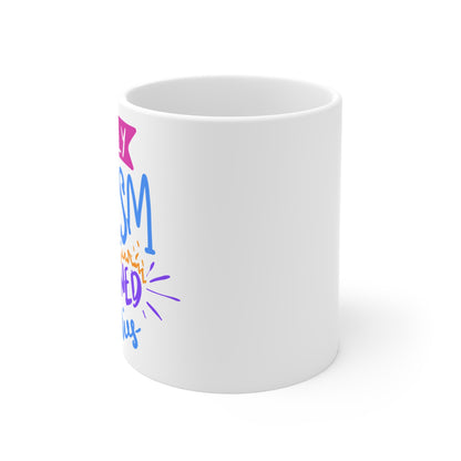 A white mug with the words If only sarcasm burned calories