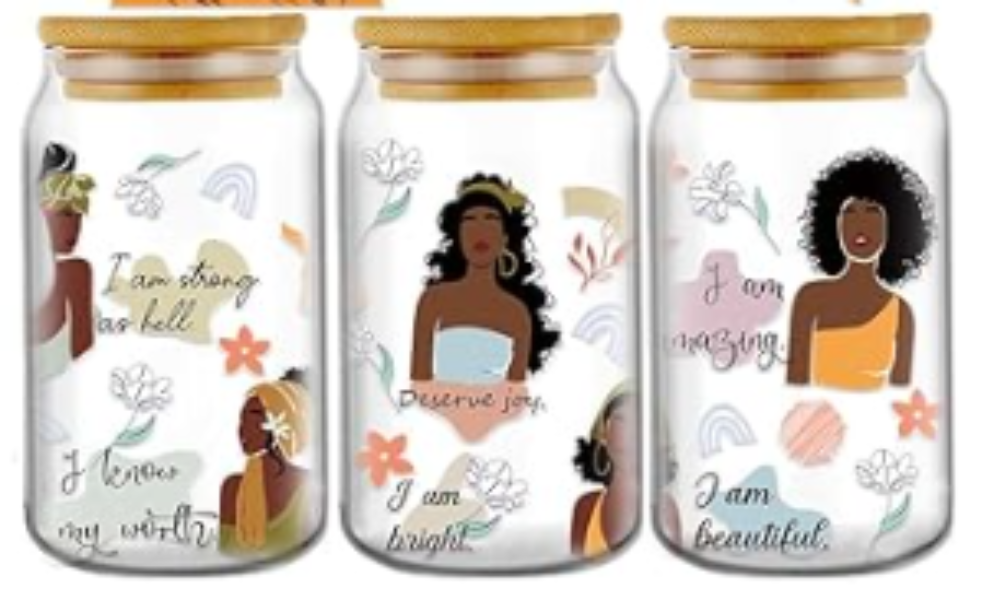 Affirmations glass tumblers