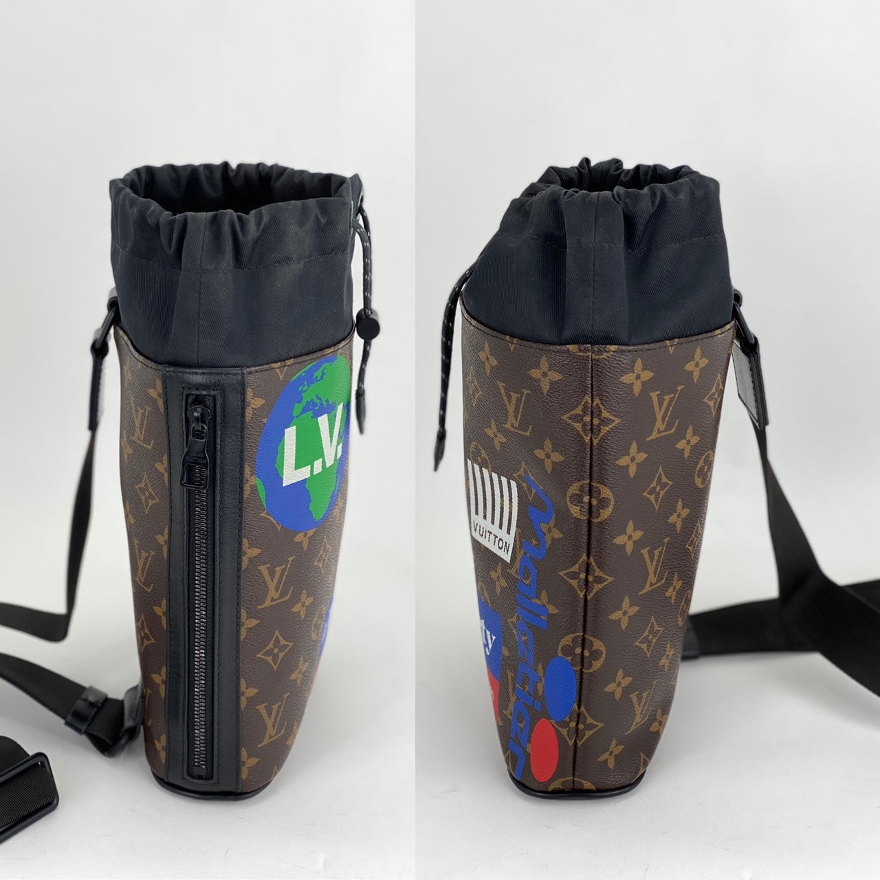 LOUIS VUITTON Monogram Men's Chalk Sling bag Nap Sac Shoulder Bag Backpack