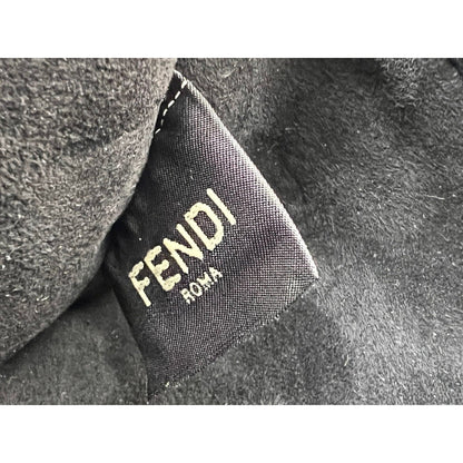 Fendi Peekaboo I see u Medium Printed Velvet Black Blue Satchel Shoulder Bag