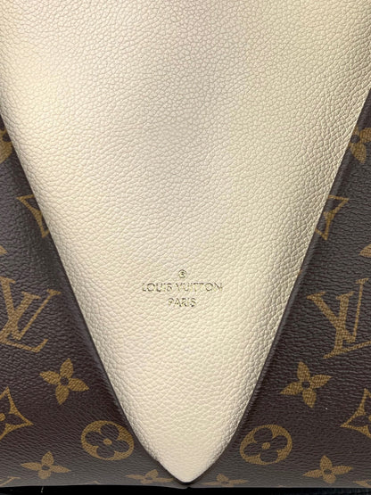 Louis Vuitton Monogram Braided V Tote MM White Leather Shoulder Hand Bag