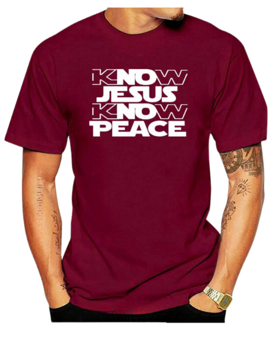 Know Jesus Know Peace Know Crew Neck Comfortable T shirt