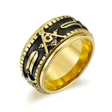 Rotatable Stainless Steel Masonic Rings -Freemason Ring Freemasonry Vintage