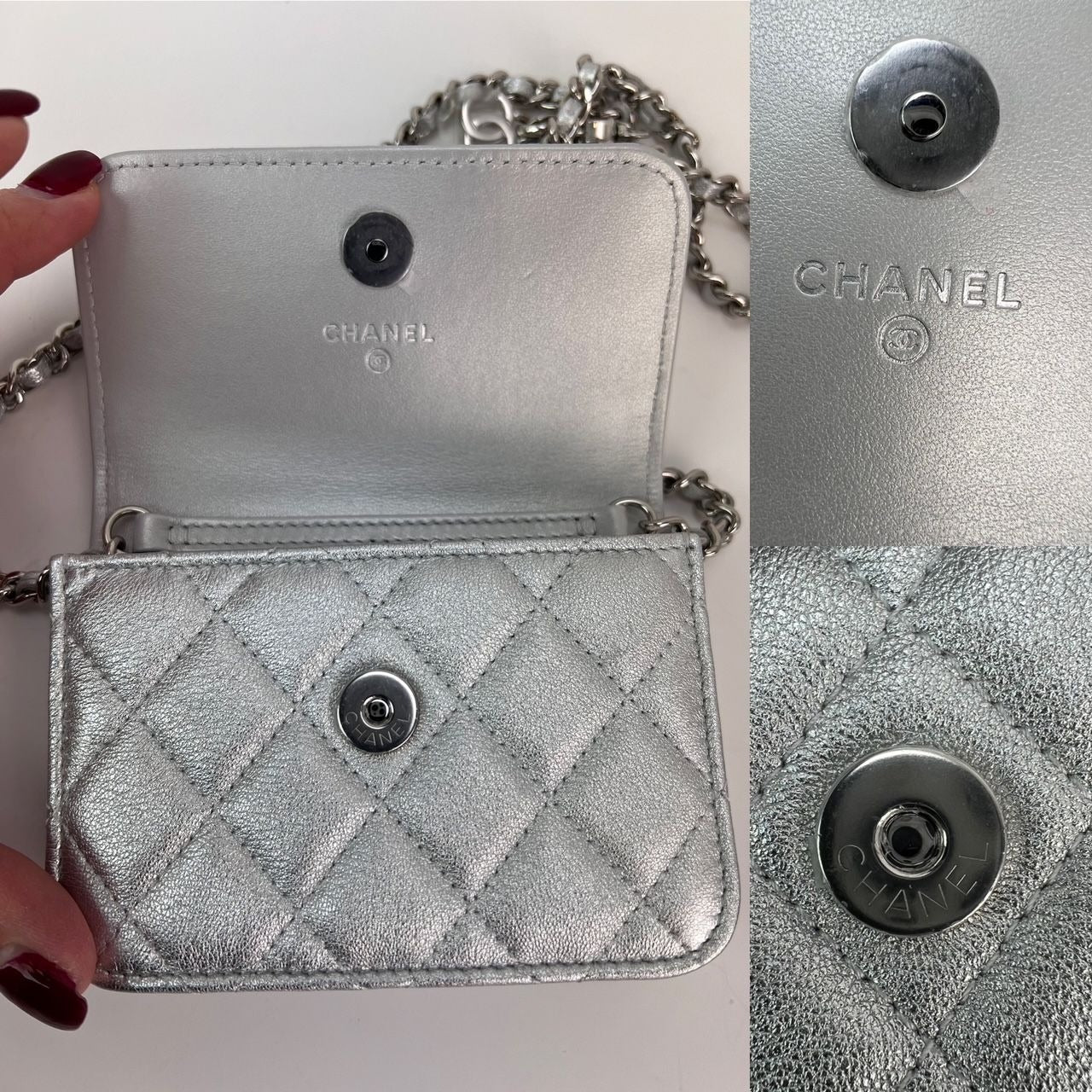 Chanel Metallic Goatskin Quilted Star Flap Waist Belt Shoulder Bag