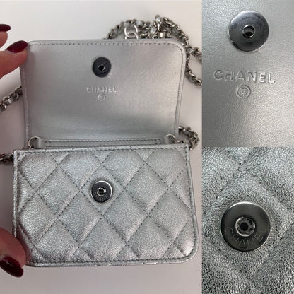 Chanel Metallic Goatskin Quilted Star Flap Waist Belt Shoulder Bag