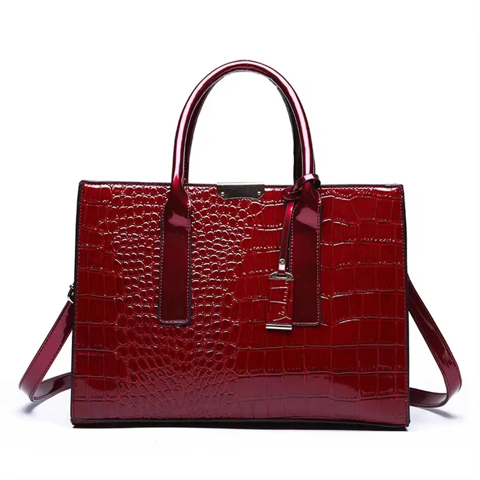 Luxury Fashion Print Large Capacity Soft Leather Handbag