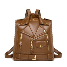 Load image into Gallery viewer, Leather Jacket Backpack Purse