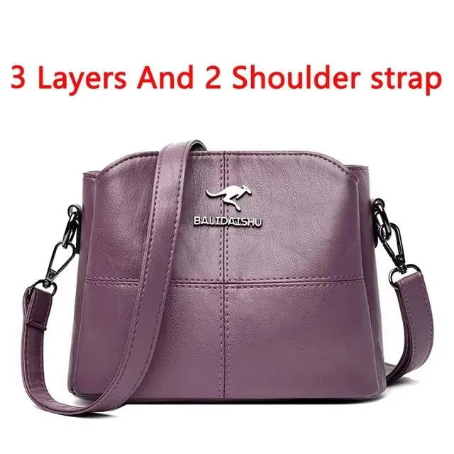 Luxury Fashion Print Large Capacity Soft Leather Handbag