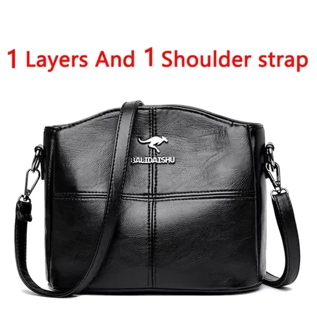 Luxury Fashion Print Large Capacity Soft Leather Handbag