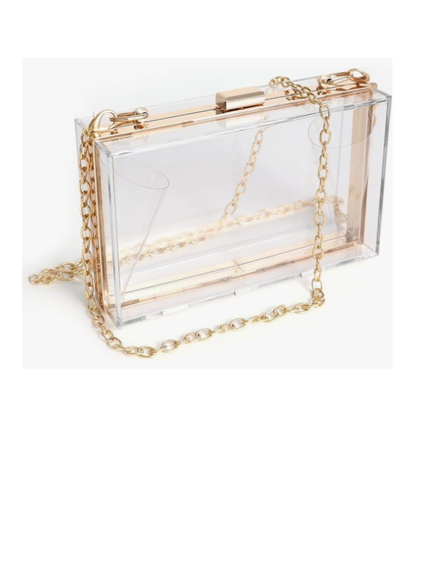 Pandora J Gifts Customizable Acrylic Clutch - Elegant Transparent Evening Bag with Versatile Chain Strap, Perfect for Personalization, Ideal for Weddings, Parties, and Special Events