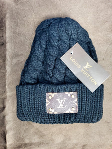 Luxury Leather Patch Logo Winter Hat