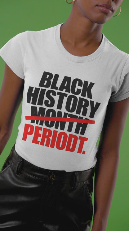 Black history awareness video with black girl magic t shirt, black history cups