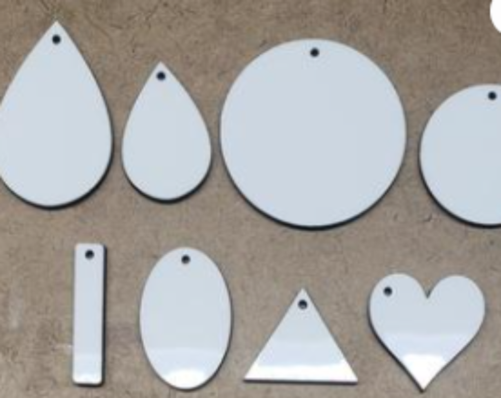 Blank ready to custom earring blanks of different shapes. Tear drop, Circle, rectangular, oval, triangular and heart shaped