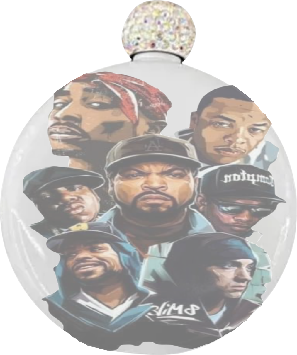 Custom Flask with greatest rappers of all time