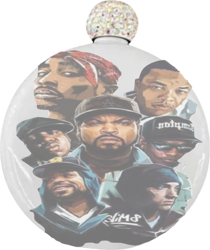 Custom Flask with greatest rappers of all time