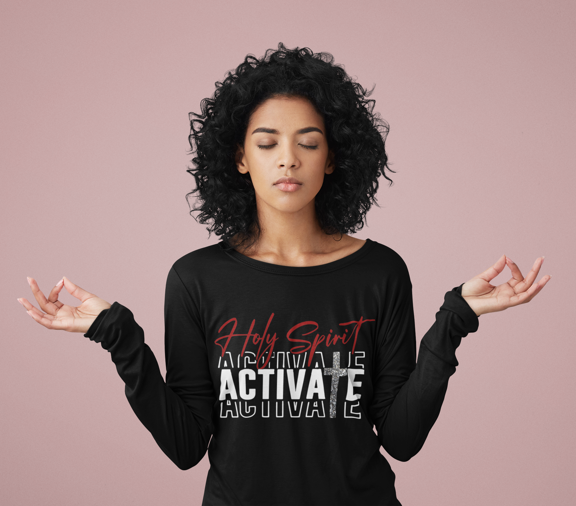 Black Holy Spirit Activate long sleeve T shirt