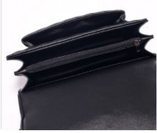 Load image into Gallery viewer, Interior of Black SL purse from Pandora J Gifts. Zipper pocket