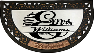Mr and Mrs Monogram on doormat