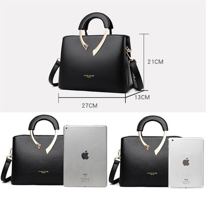 High Quality Leather Casual Crossbody Shoulder Bags with Metal Horseshoe Handle