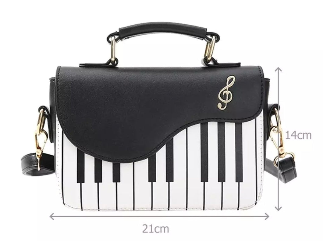 Piano Key style cross body bag purse