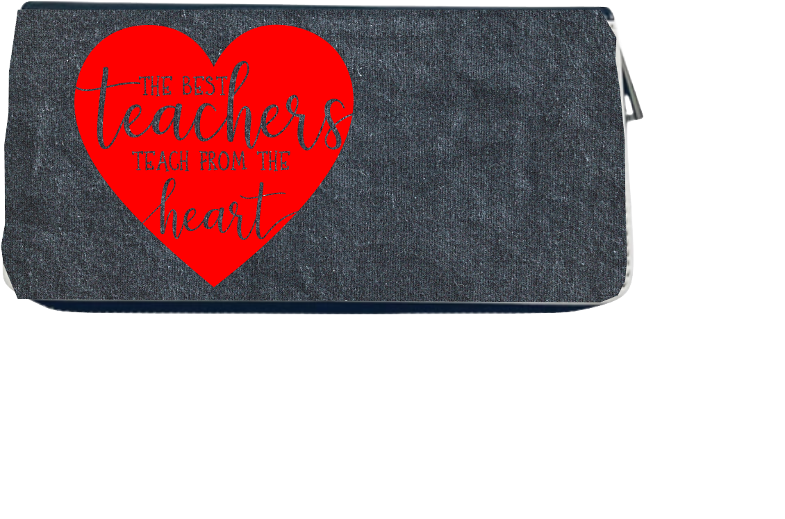 Customized chain purse with the phrase "the best teachers, teach from the heart"