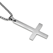Load image into Gallery viewer, Adjustable Stainless Steel/Titanium Inverted Inverted Cross Necklace