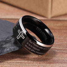 Load image into Gallery viewer, Titanium Lords Prayer ring