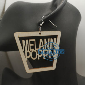Melanin Poppin  Wooden Earrings