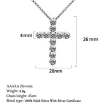 Load image into Gallery viewer, 11pcs Lab Diamond Cross Pendant  925 Sterling Silver with Certificate