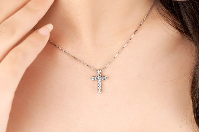 11pcs Lab Diamond Cross Pendant  925 Sterling Silver with Certificate