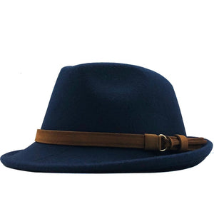 New Wool Fedora Hat Elegant Trilby Jazz Hat adjustable