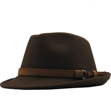 Load image into Gallery viewer, New Wool Fedora Hat Elegant Trilby Jazz Hat adjustable