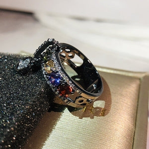 Vintage Rose Gold Filled Luxury White Zircon Drip Ring
