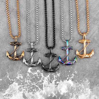 Stainless Steel Sea Anchor Sailor Necklaces Chain Pendants