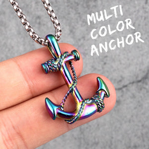 Stainless Steel Sea Anchor Sailor Necklaces Chain Pendants