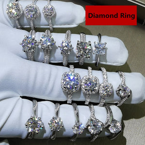 Selection of 34 Sterling Silver S925 Cubic and White Gold Color Zirconia Rings