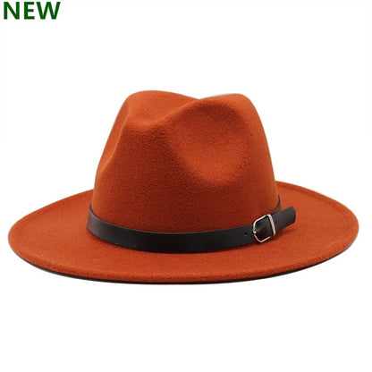 Solid Color Woolen Blend fedora Hat
