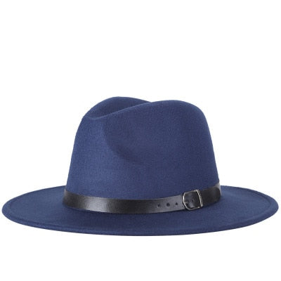Solid Color Woolen Blend fedora Hat